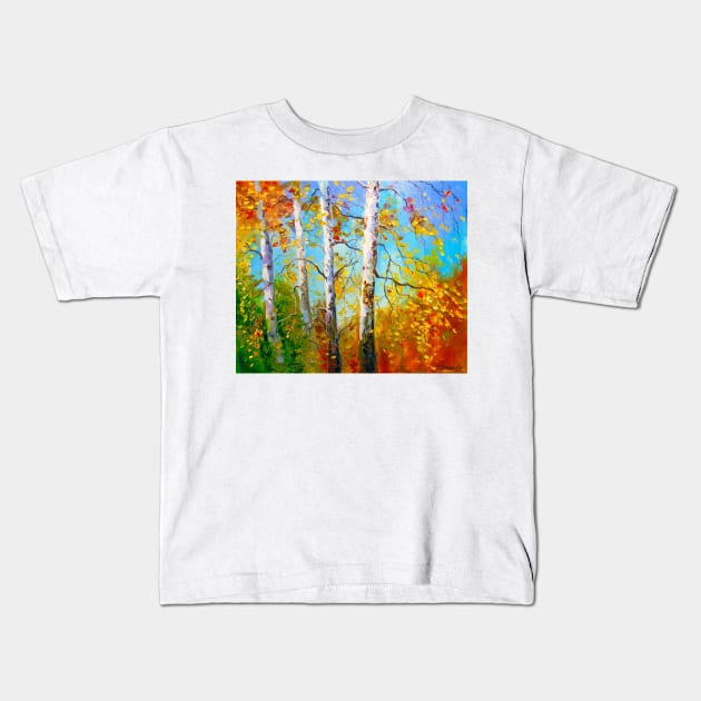 Birch Kids T-Shirt by OLHADARCHUKART